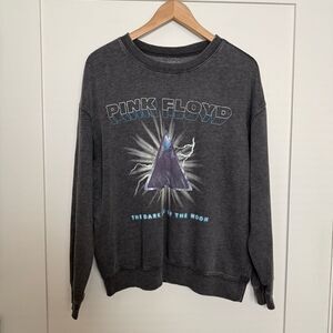 Pink Floyd Sweatshirt Adult Unisex Sz L Gray Dark Side Of The Moon Rock Band